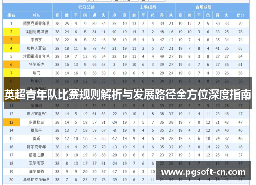 英超青年队比赛规则解析与发展路径全方位深度指南